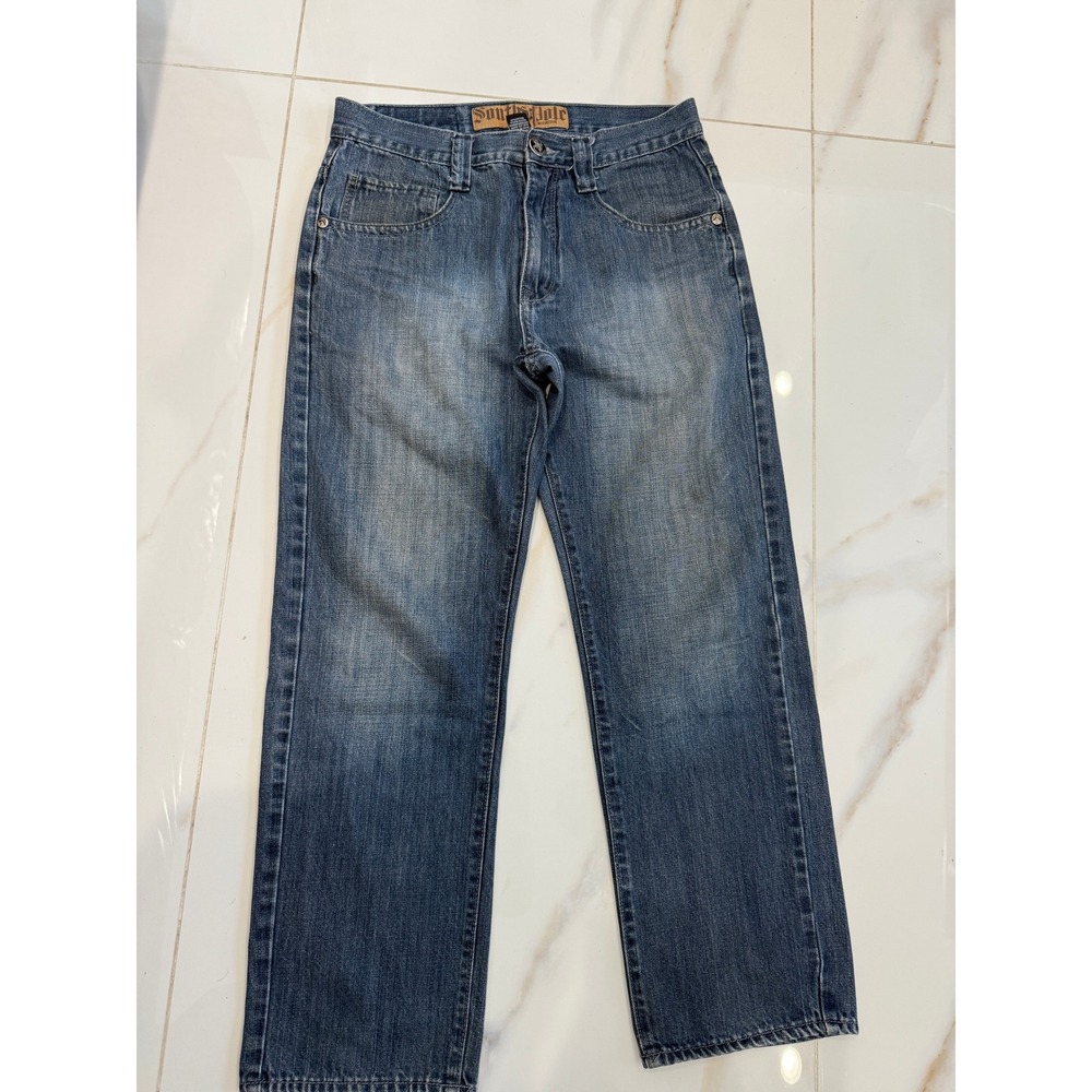 Vintage Southpole Premium Edition Mens Blue Denim Wing Embroidered Jeans Size 32